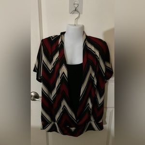 PerSeption Women Size 1X Short Sleeve Blouse, Great Condition!